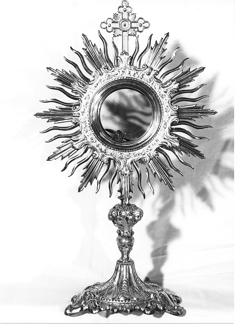 ostensorio - a raggiera - ambito Italia centrale (ultimo quarto sec. XIX)