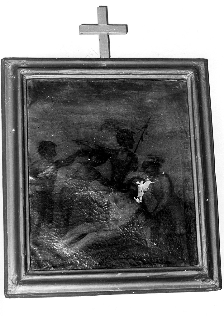 stazione X: Gesù spogliato e abbeverato di fiele (dipinto) - ambito Italia centrale (sec. I)