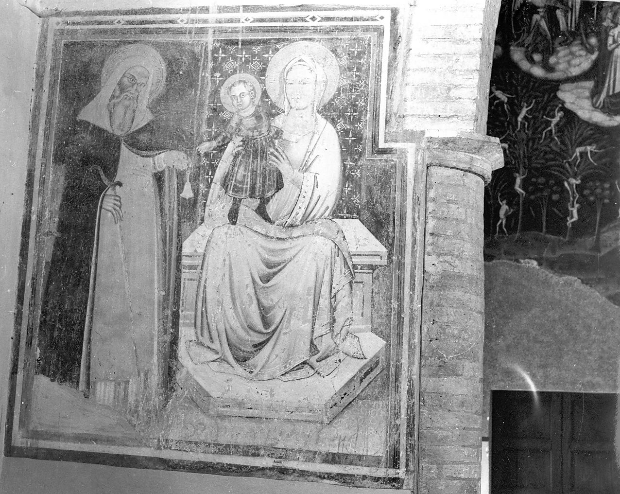 Madonna con Bambino e Sant'Antonio Abate (dipinto) - ambito Italia centrale (fine/inizio secc. XIV/ XV)