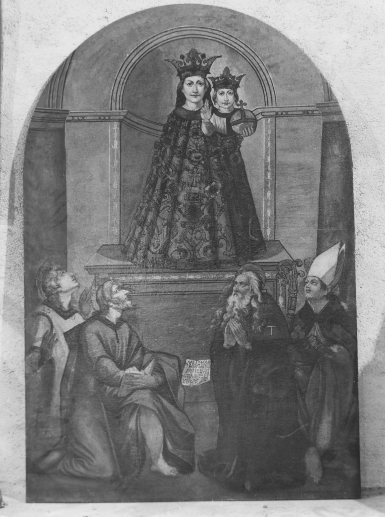 MADONNA DI LORETO CON SAN NICOLA DI BARI, SANT'ANTONIO ABATEE SANTI (dipinto) - ambito abruzzese (sec. XVII)