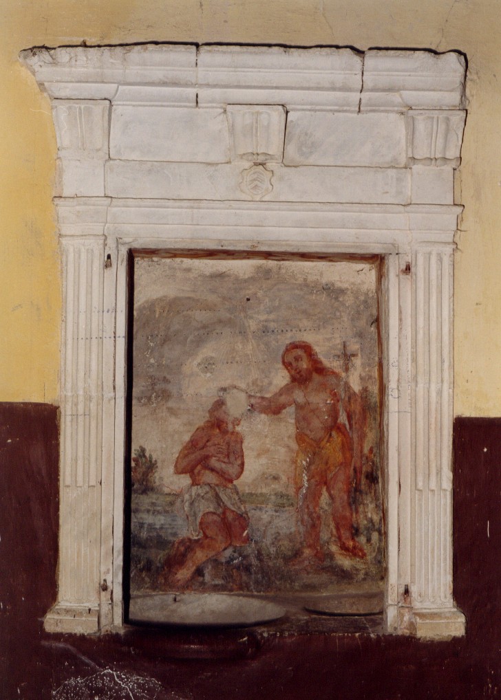 mostra di fonte battesimale, opera isolata - bottega abruzzese (sec. XVII)