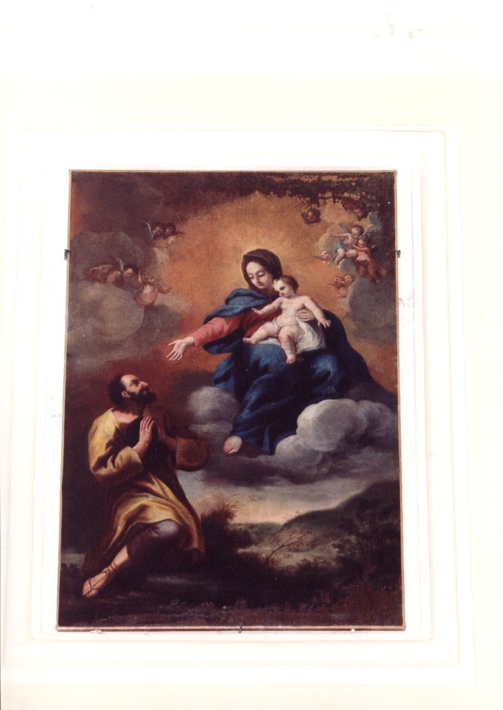 Madonna con Bambino e Santo (dipinto, opera isolata) - ambito abruzzese (sec. XVIII)