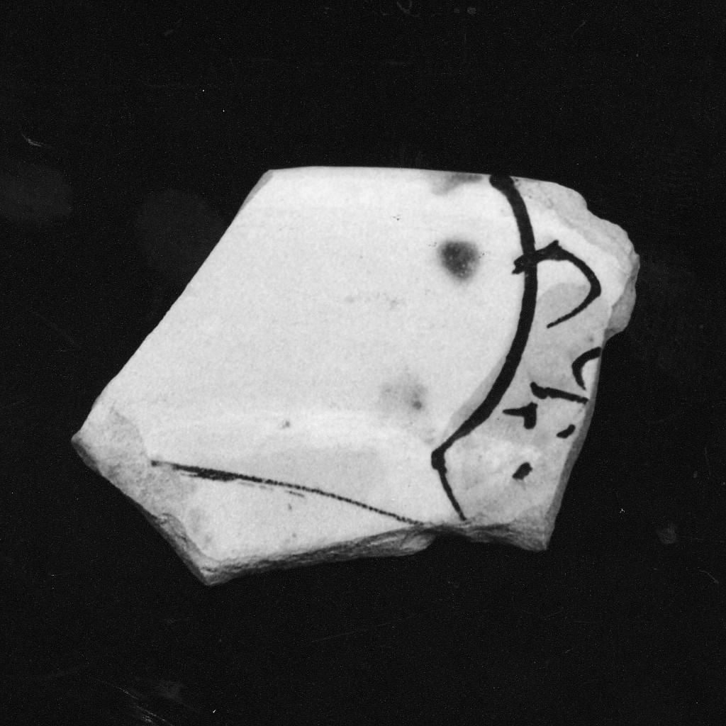 Motivo decorativo (tesa di piatto, frammento) - manifattura abruzzese (fine/inizio secc. XVII/ XVIII)