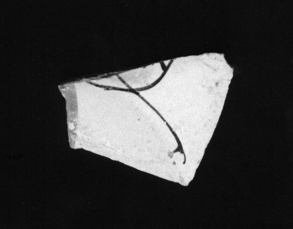 Motivo decorativo (fondo e tesa di piatto, frammento) - manifattura abruzzese (fine/inizio secc. XVIII/ XIX)