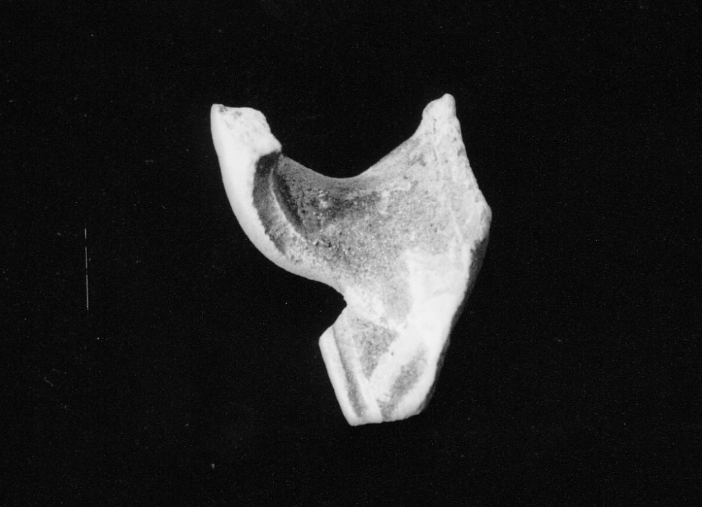 Motivo decorativo (attacco d'ansa, frammento) - manifattura abruzzese (fine/inizio secc. XVII/ XVIII)