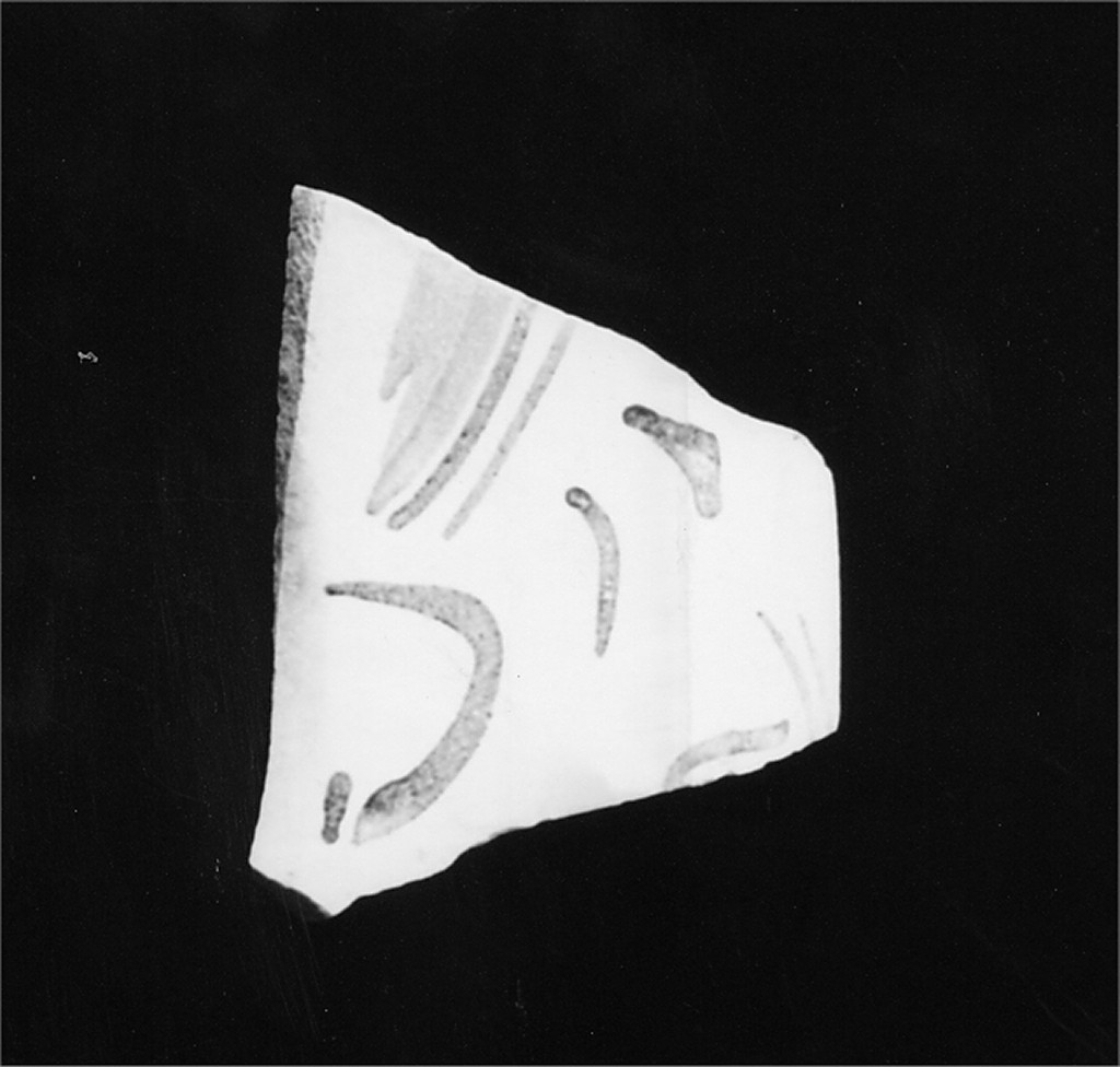 Motivo decorativo (tesa di scodella, frammento) - manifattura abruzzese (sec. XVIII)