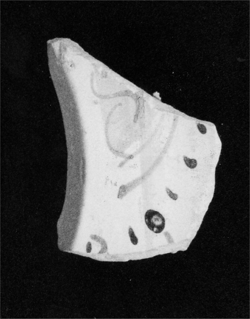 Motivo decorativo (tesa di scodella, frammento) - manifattura abruzzese (fine/inizio secc. XVIII/ XIX)