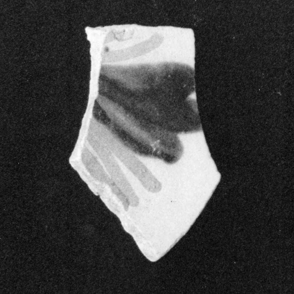 Motivo decorativo vegetale (fondo di piatto, frammento) - manifattura abruzzese (fine/inizio secc. XVIII/ XIX)