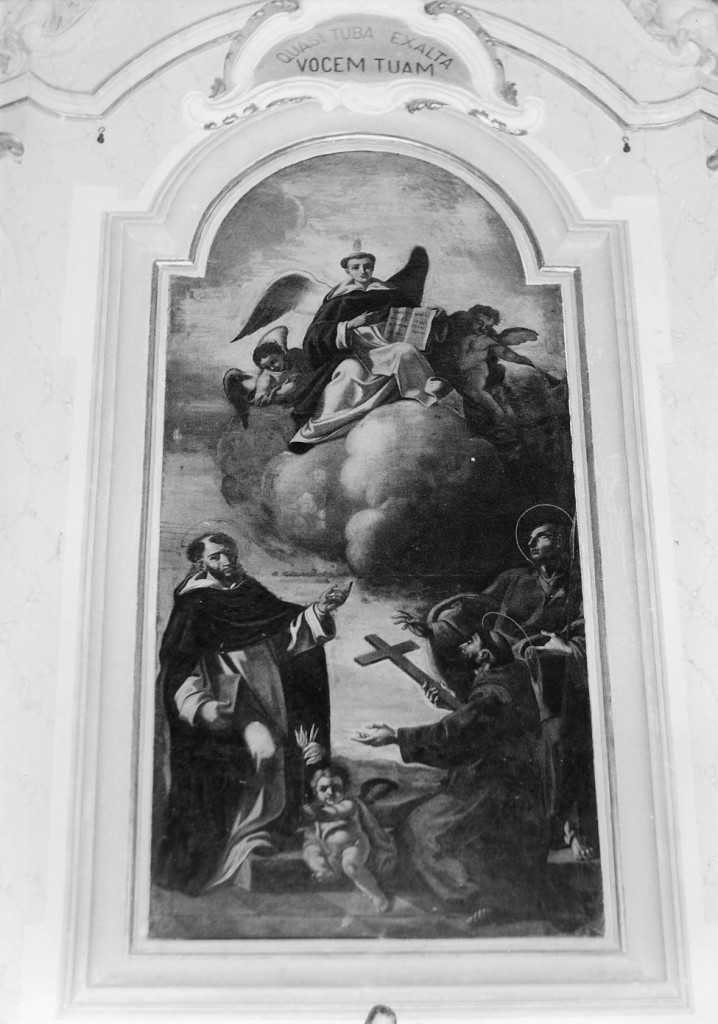 San Vincenzo Ferrer in gloria tra San Francesco S. Domenico e San Longino (dipinto) - ambito dell'Italia centrale (prima metà sec. XVIII)
