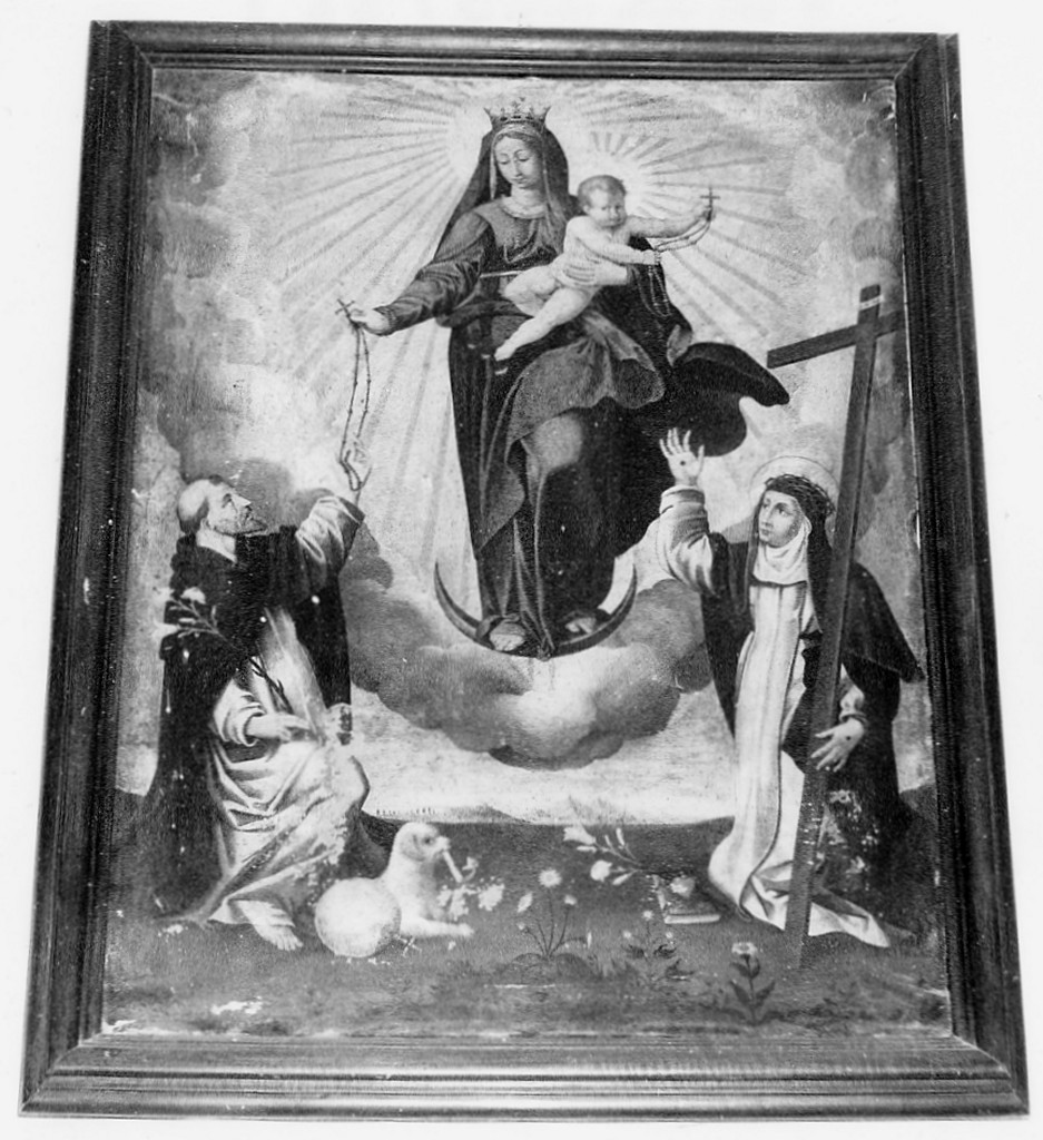 Madonna del Rosario con San Domenico e Santa Chiara (dipinto) - ambito abruzzese (sec. XV)