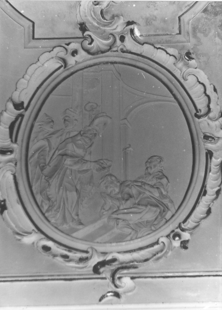 Scena della vita di Sant'Agostino (medaglione) di Mambrini C (sec. XVIII)