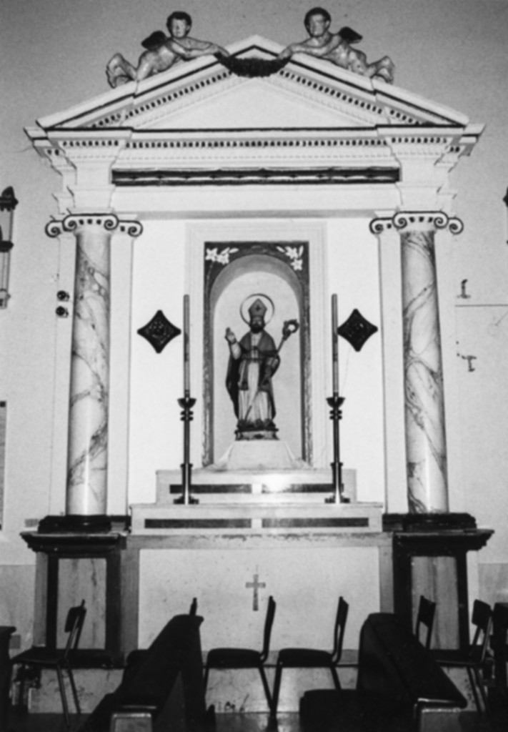 Motivi decorativi a ovoli, angeli reggifestone (alzata) - ambito abruzzese (prima metà sec. XX)