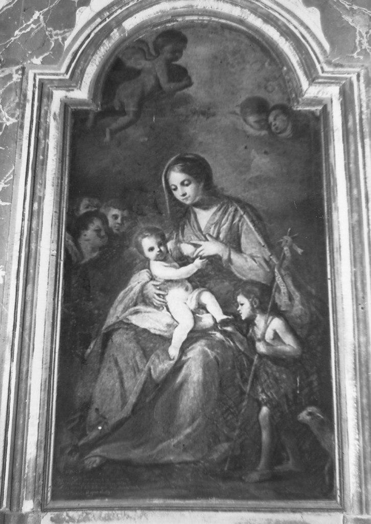 Madonna con Bambino e San Giovannino (dipinto) di Galante Severino - ambito abruzzese (sec. XIX)
