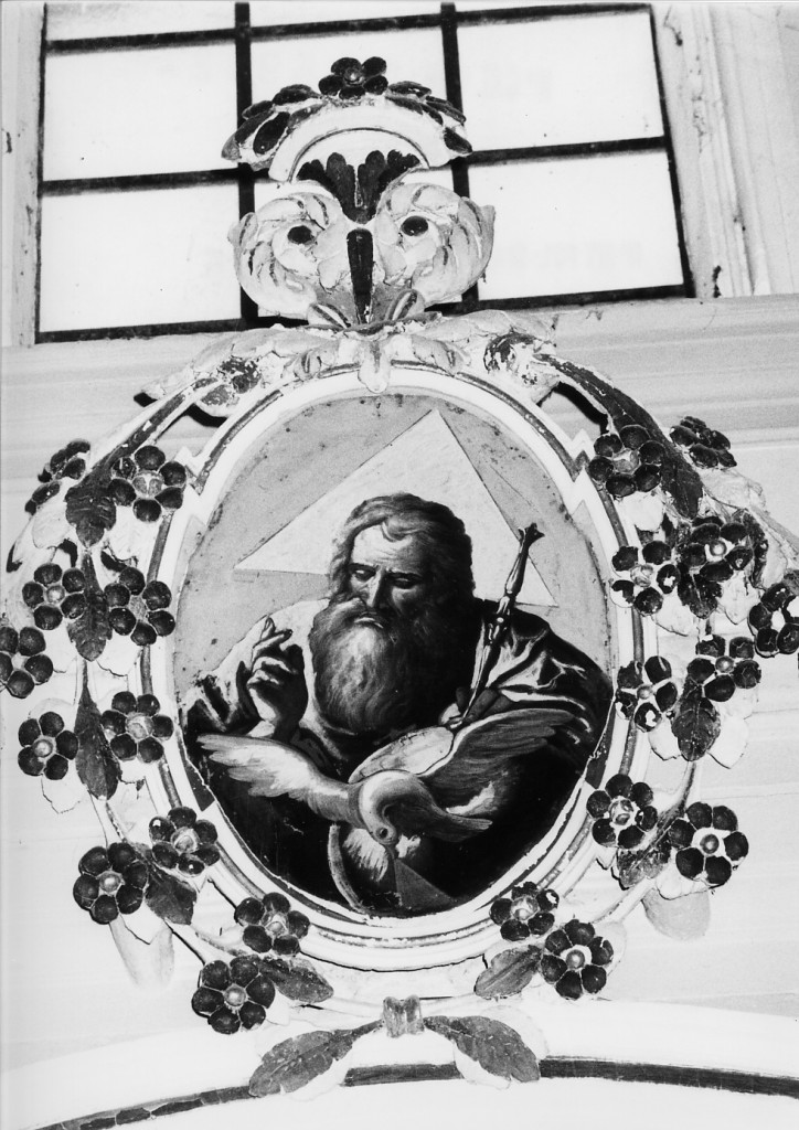 Padre eterno benedicente con pellicano (dipinto) - ambito Italia centrale (sec. XVIII)