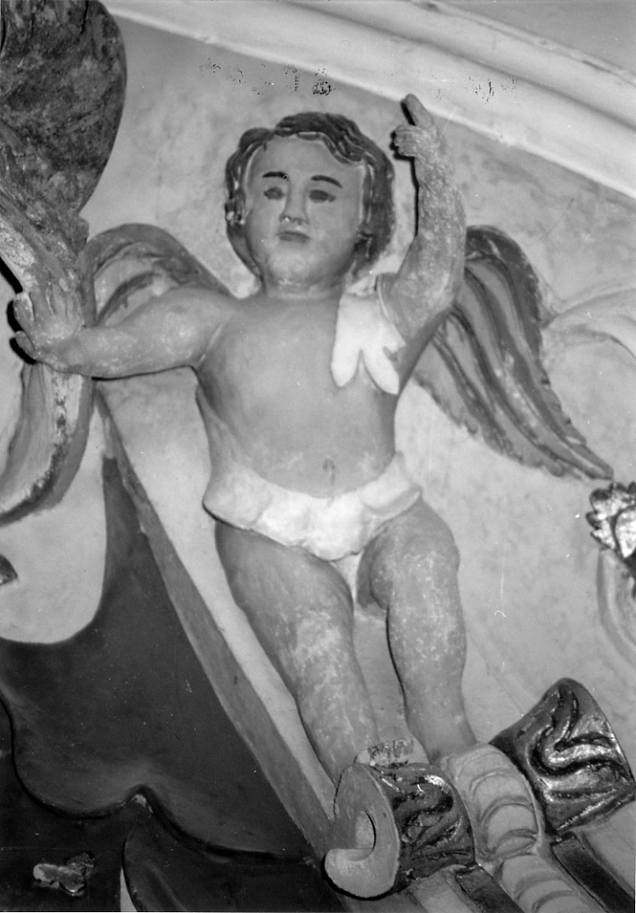 Angioletti reggicorona (decorazione plastica, serie) - produzione abruzzese (sec. XIX)