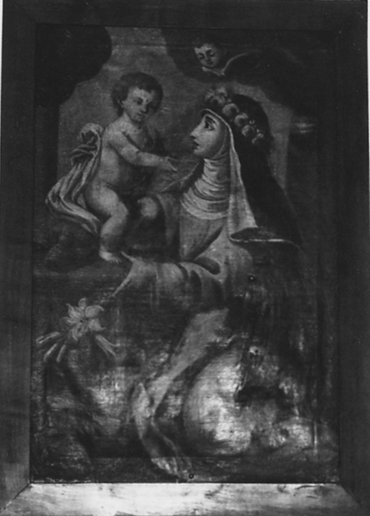 Santa Caterina da Siena e Gesu' Bambino (dipinto) - ambito Italia centrale (sec. XIX)