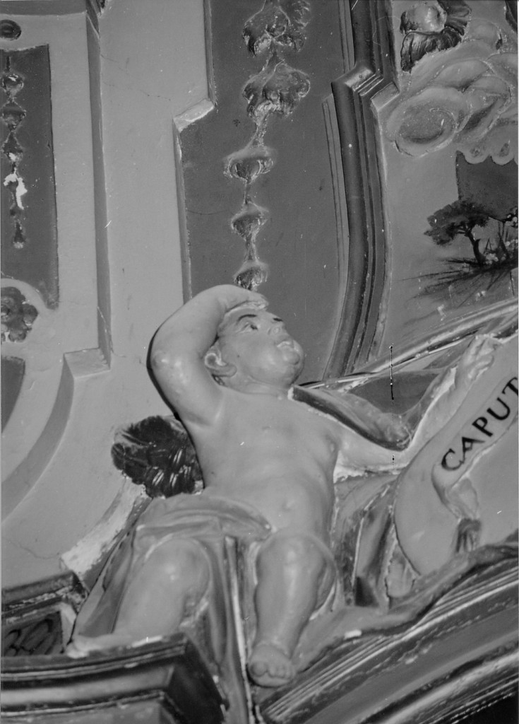 Angioletto reggitarga (scultura, serie) - ambito Italia centrale (ultimo quarto sec. XVIII)