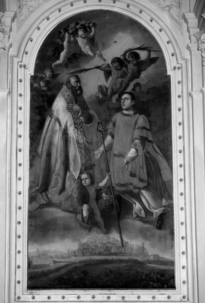 Gloria di S. Valentino di Terraccia e S. Damiano (pala d'altare) di Giannini S (attribuito) (terzo quarto sec. XIX)