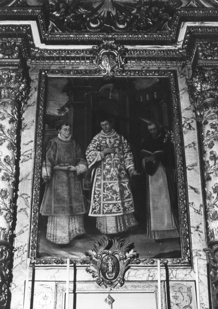 Santo Stefano, San Lorenzo, San Pietro Martiri tre Santi (dipinto) - ambito italiano (sec. XVII)