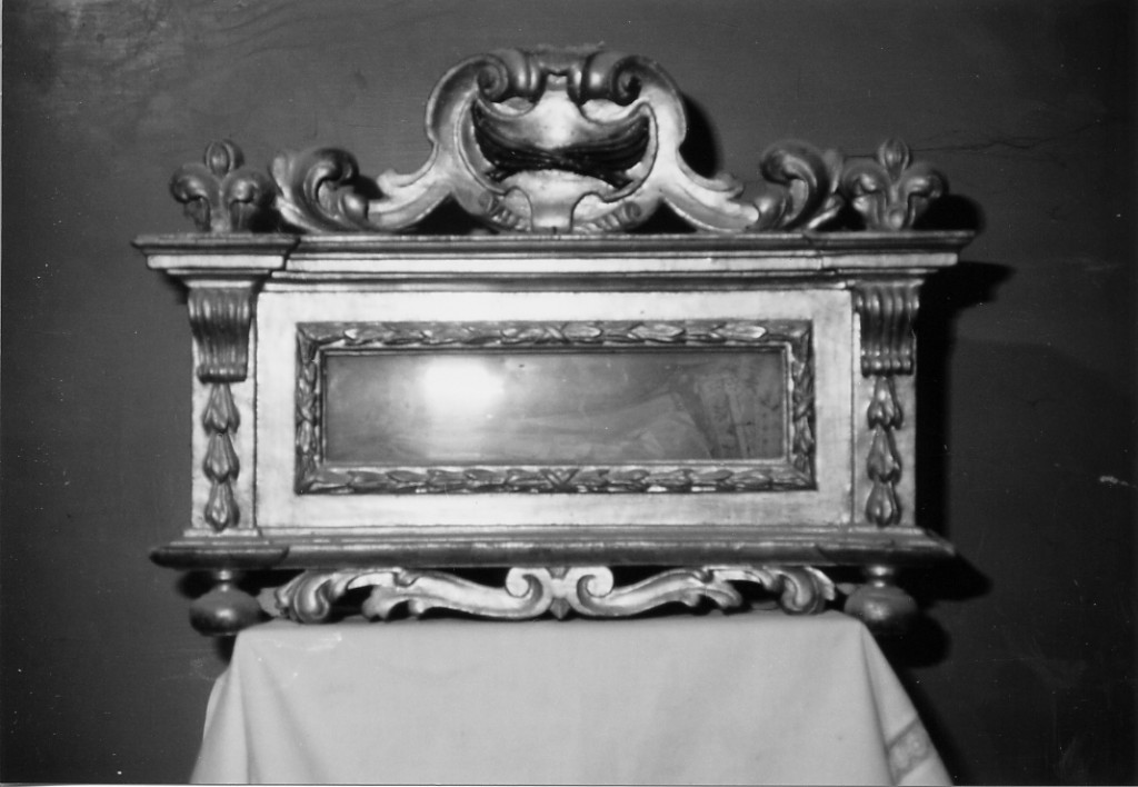 reliquiario a teca - a cassetta - ambito Italia centrale (sec. XVIII)