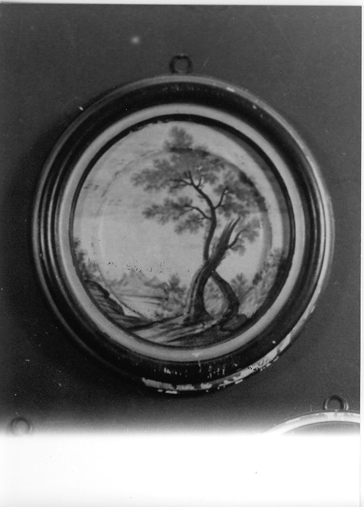 paesaggio con alberi (piattino) - manifattura Italia centrale (metà sec. XVIII)