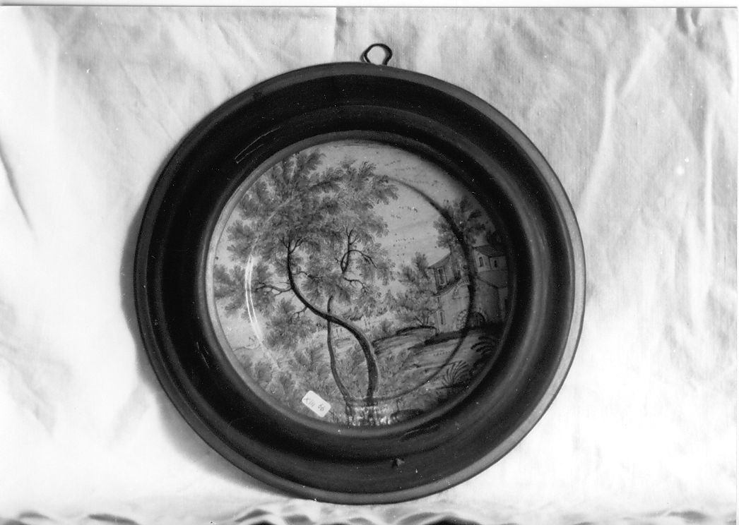 paesaggio con alberi (piattino) - manifattura Italia centrale (metà sec. XVIII)