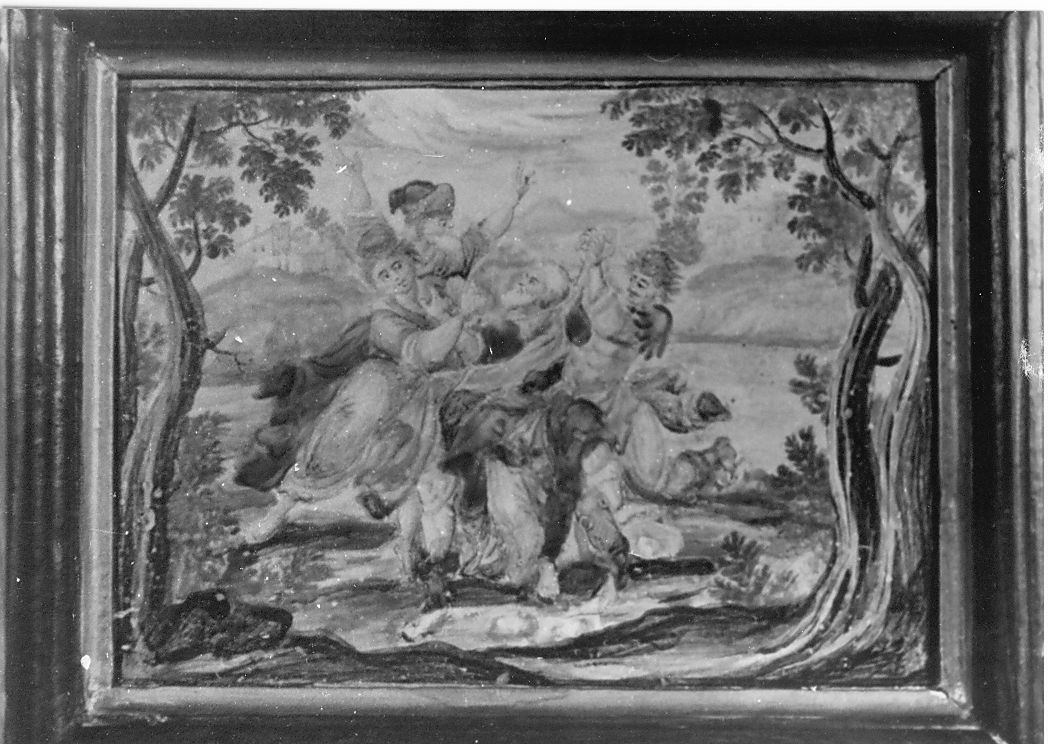 danza di contadini (targa) di Grue Francesco Saverio Maria (scuola) (metà sec. XVIII)