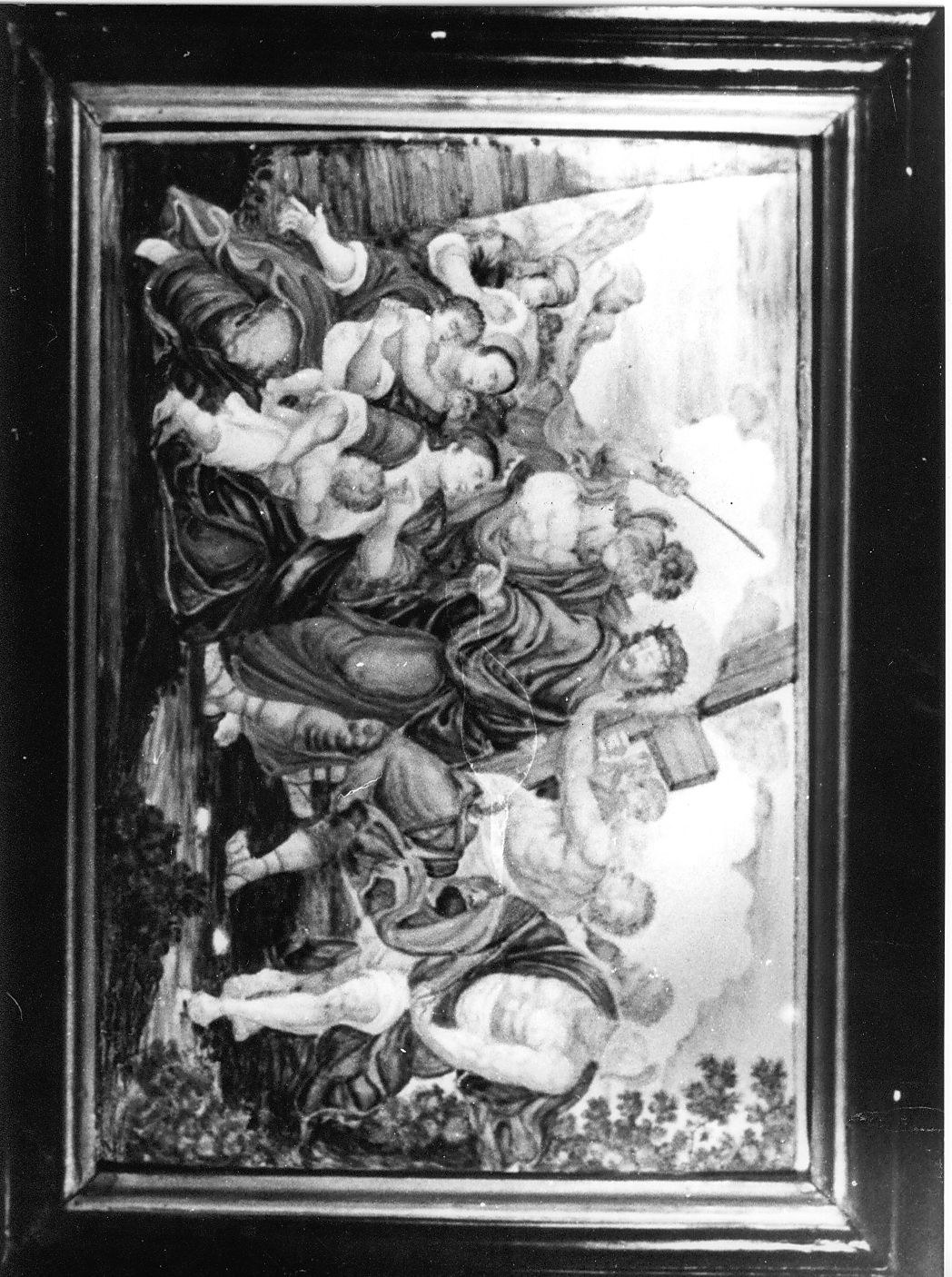 salita di Cristo al monte Calvario (targa) di Grue Francesco Saverio di Giovanni (attribuito) (prima metà sec. XVIII)