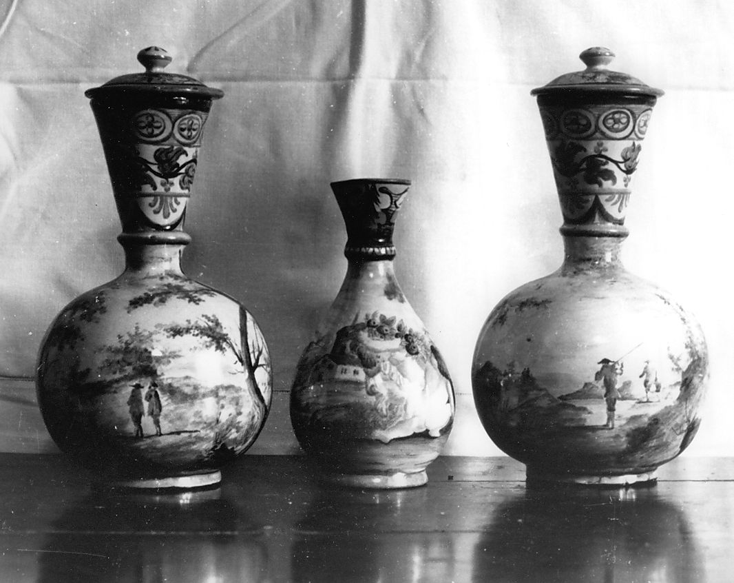 paesaggio (vaso, elemento d'insieme) - manifattura Italia centrale (inizio sec. XIX)