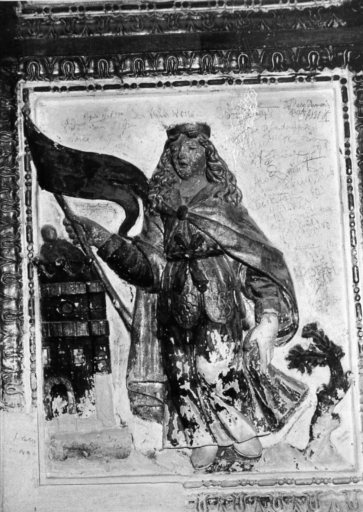 Santa Regina con bandiera (rilievo) di Perada D (attribuito) (sec. XVII)