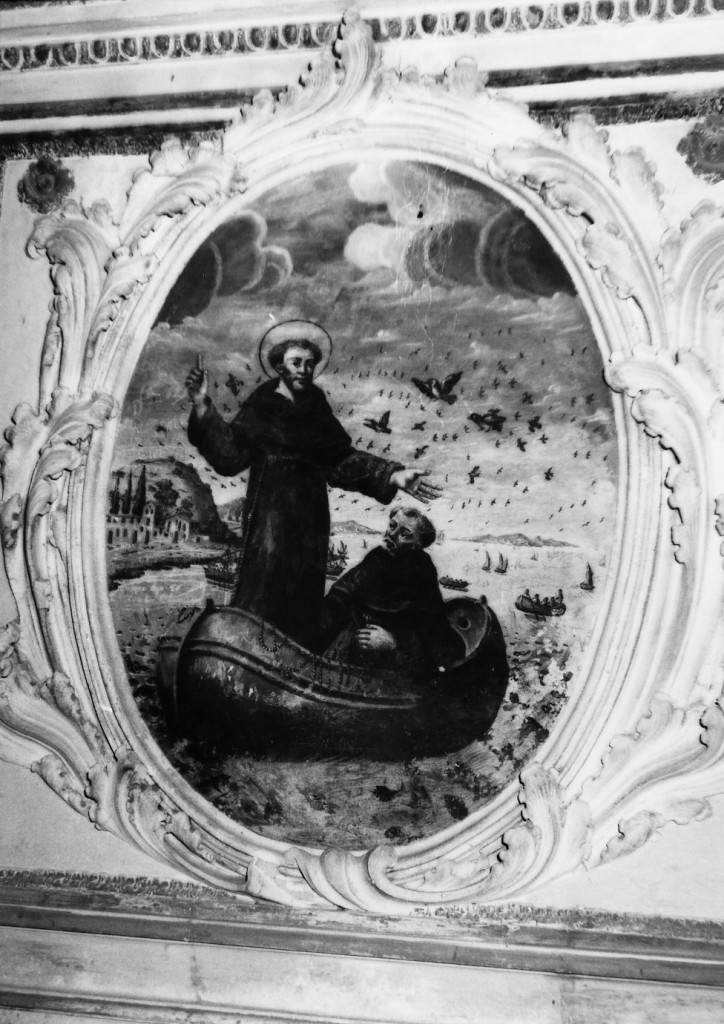 San Francesco d'Assisi predica agli uccelli (dipinto) - ambito abruzzese (fine sec. XVII)