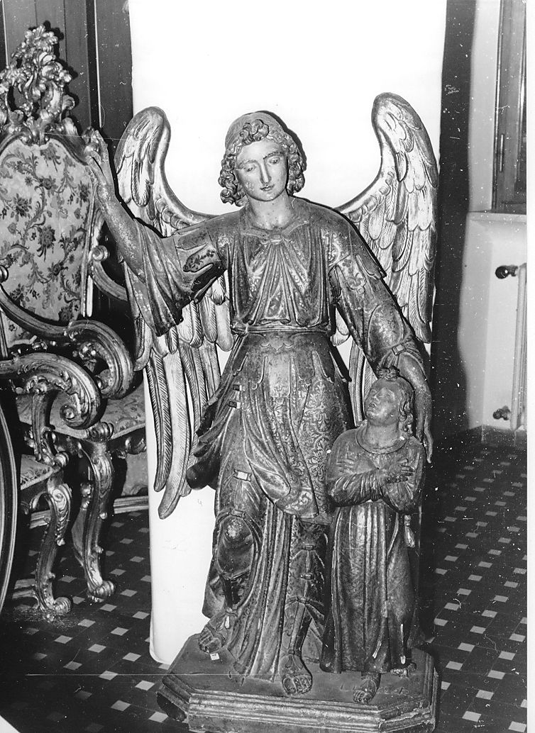 Tobiolo e San Michele Arcangelo (scultura) - ambito italiano (secc. XVI/ XVII)