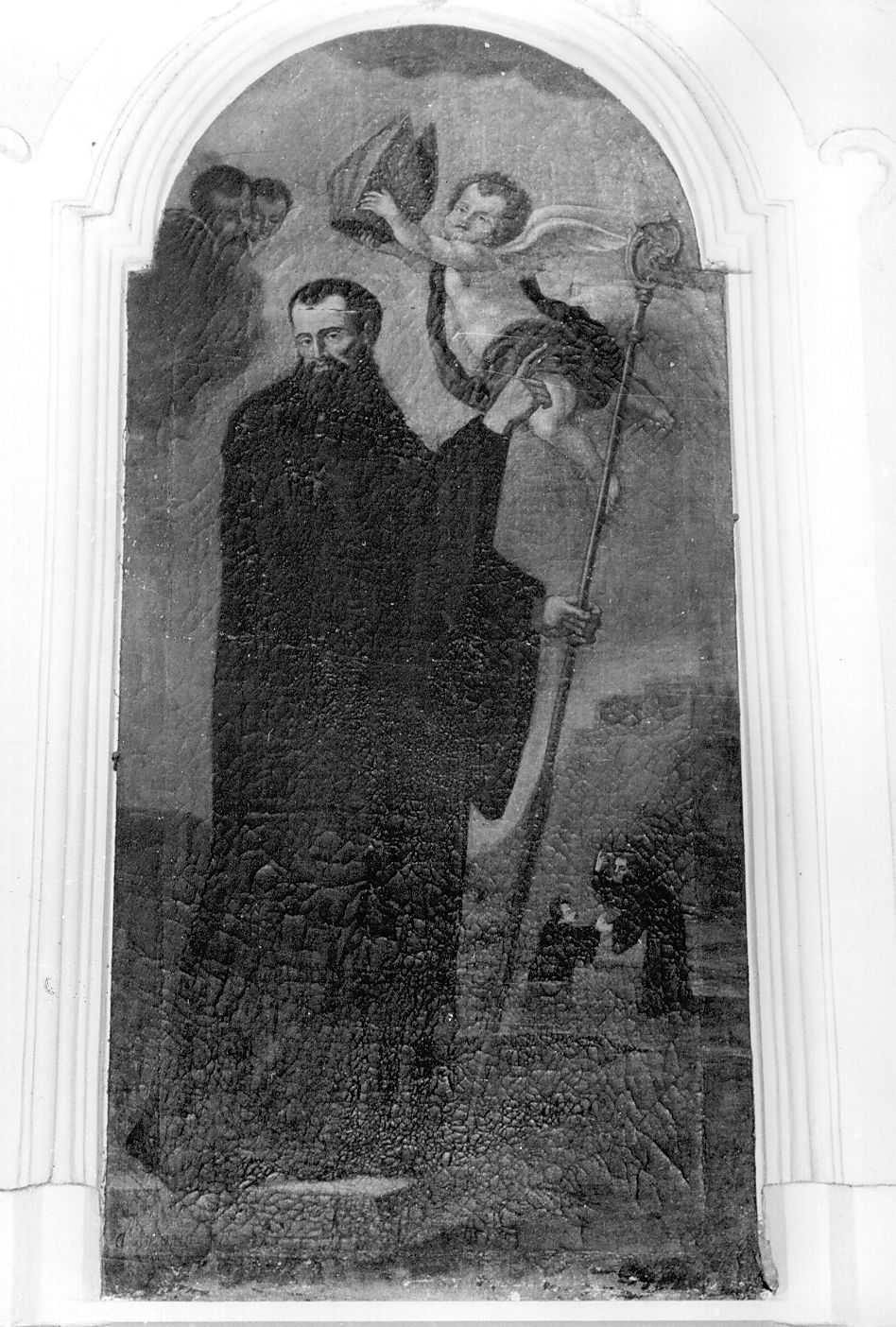 San Mauro con figure simboliche (dipinto, ciclo) di Ranieri Niccolò (sec. XIX)