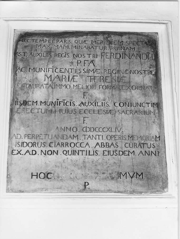 lapide documentaria - ambito Italia centrale (sec. XIX)