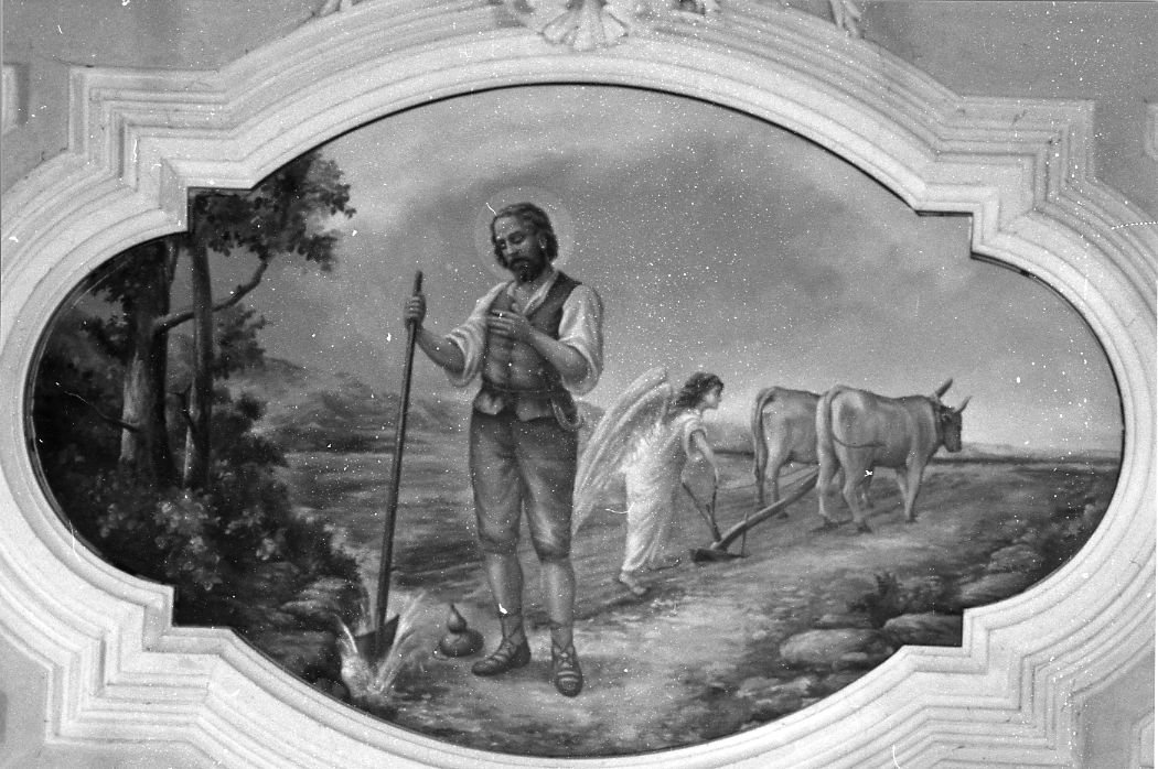 Sant'Isidoro fa scaturire l'acqua dalla terra (dipinto) - ambito Italia centrale (sec. XIX)