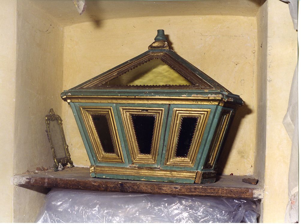 reliquiario a teca - a urna - ambito Italia centrale (sec. XIX)