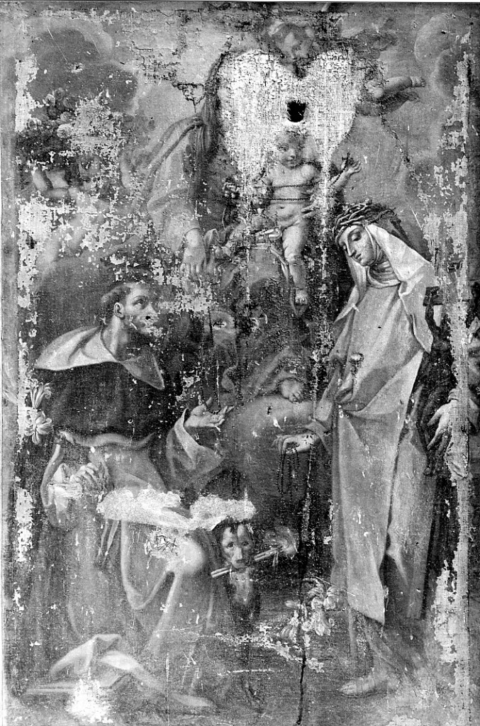 Madonna del Rosario (dipinto, opera isolata) di De Mura Francesco (attribuito) (sec. XVIII)