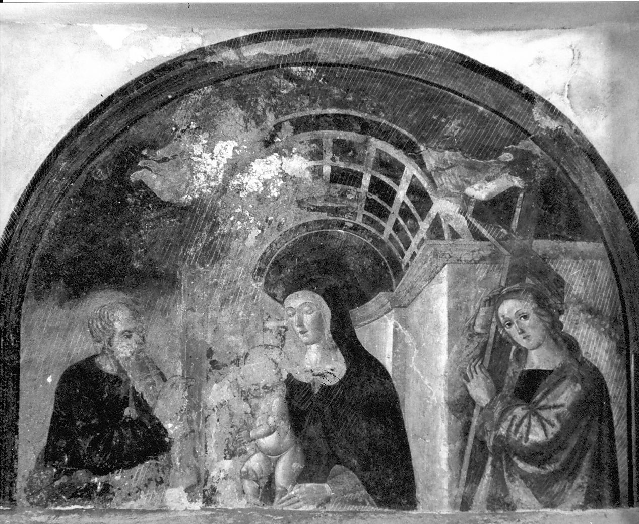 Madonna con Bambino, Santa Elena e Santo (dipinto) - ambito Italia centrale (sec. XVII)