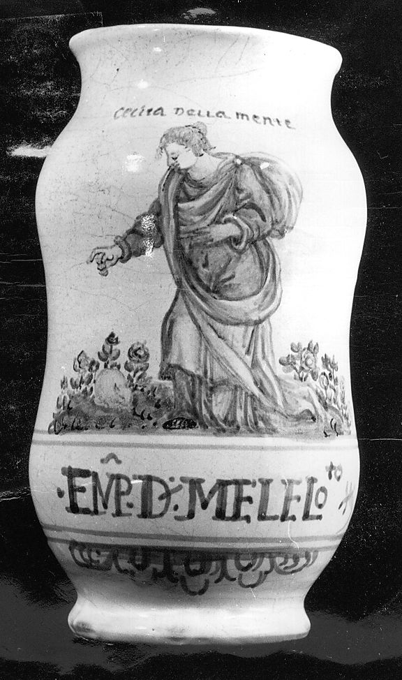 figura femminile (vaso da farmacia) - manifattura Italia centrale (fine/inizio secc. XVII/ XVIII)