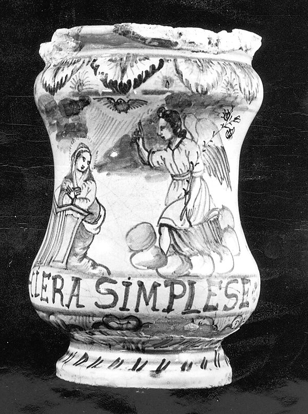Annunciazione (vaso da farmacia) - manifattura Italia centrale (sec. XVII)