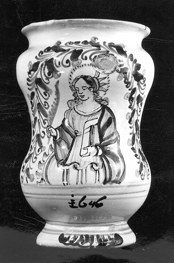 Santa martire (vaso da farmacia) - manifattura Italia centrale (sec. XVII)
