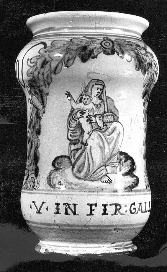 Madonna con Bambino (vaso da farmacia) - manifattura Italia centrale (sec. XVII)