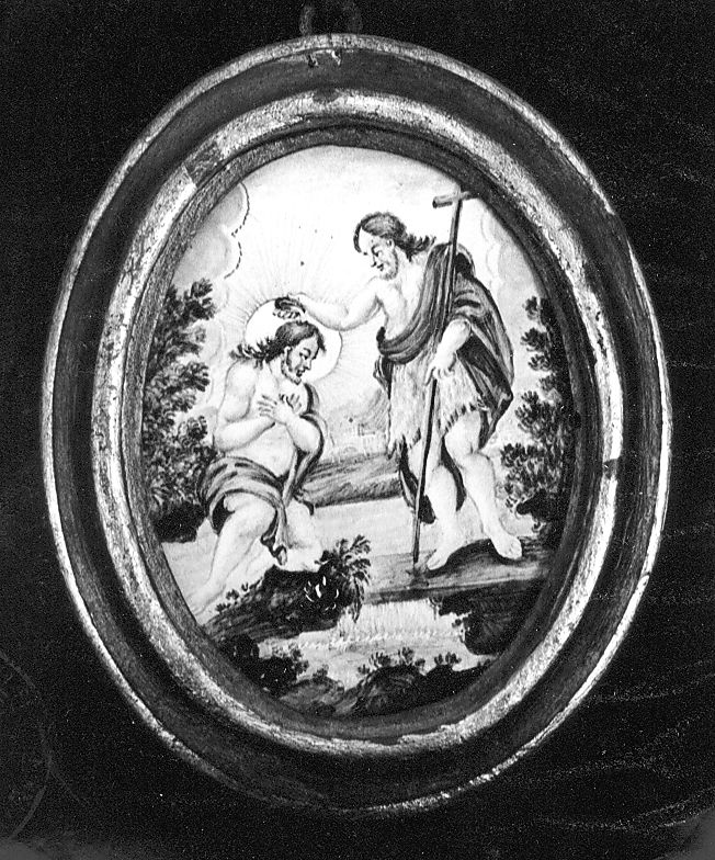 battesimo di Cristo (ovale) - manifattura Italia centrale (ultimo quarto sec. XVIII)