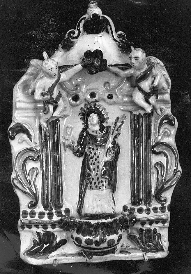 Santa martire (acquasantiera da parete) - manifattura Italia centrale (sec. XVII)