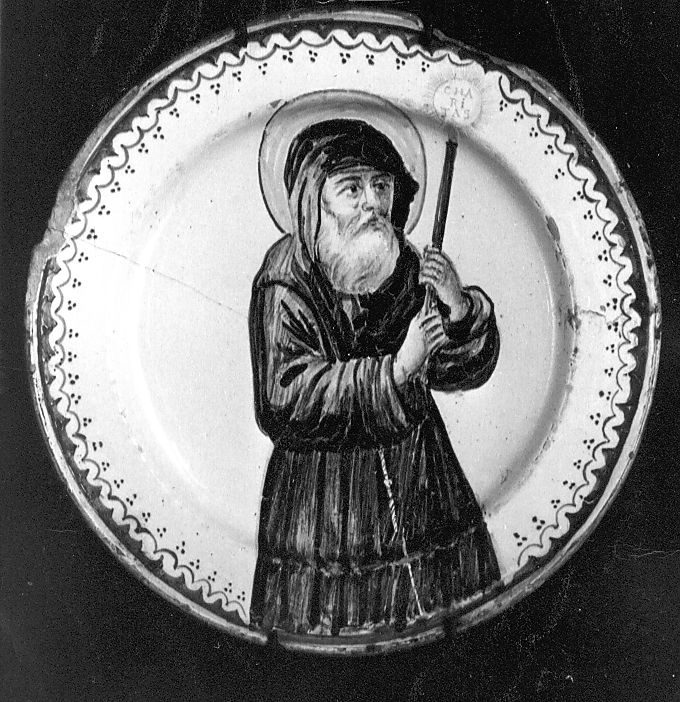 S. Francesco di Paola (piatto) - manifattura Italia centrale (sec. XVIII)