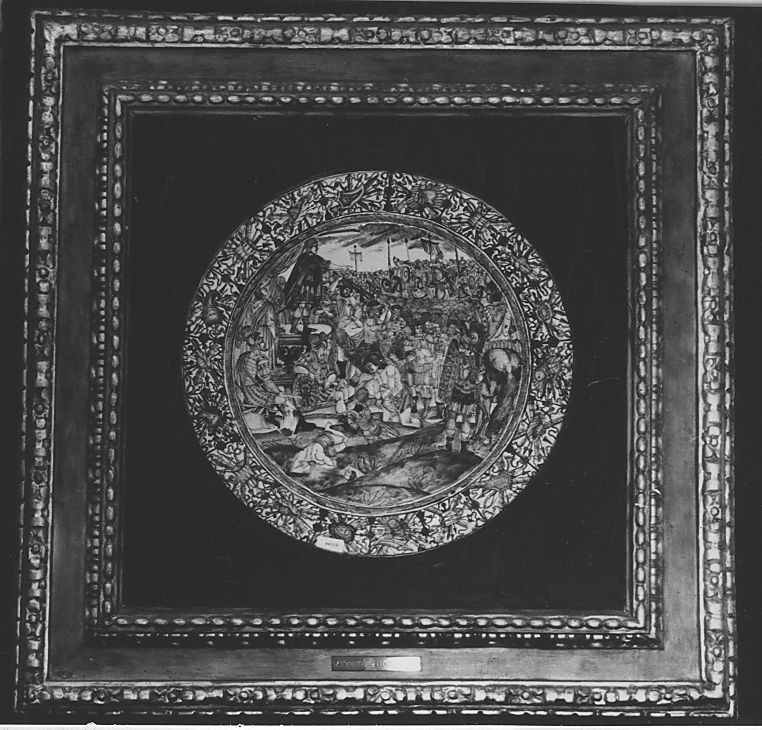 guerrieri romani (piatto) di Grue Francesco (attribuito), Lolli Antonio (maniera) (sec. XVII)