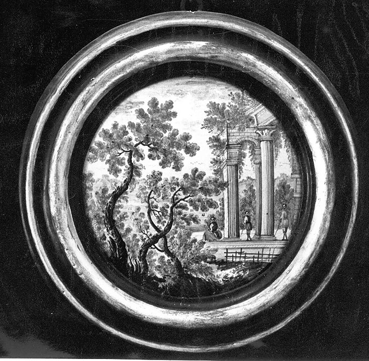 paesaggio (tondo) di Grue Anastasio (bottega) (sec. XVIII)