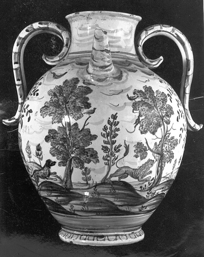 paesaggio (orcio - biansato) - manifattura Italia centrale (primo quarto sec. XVIII)