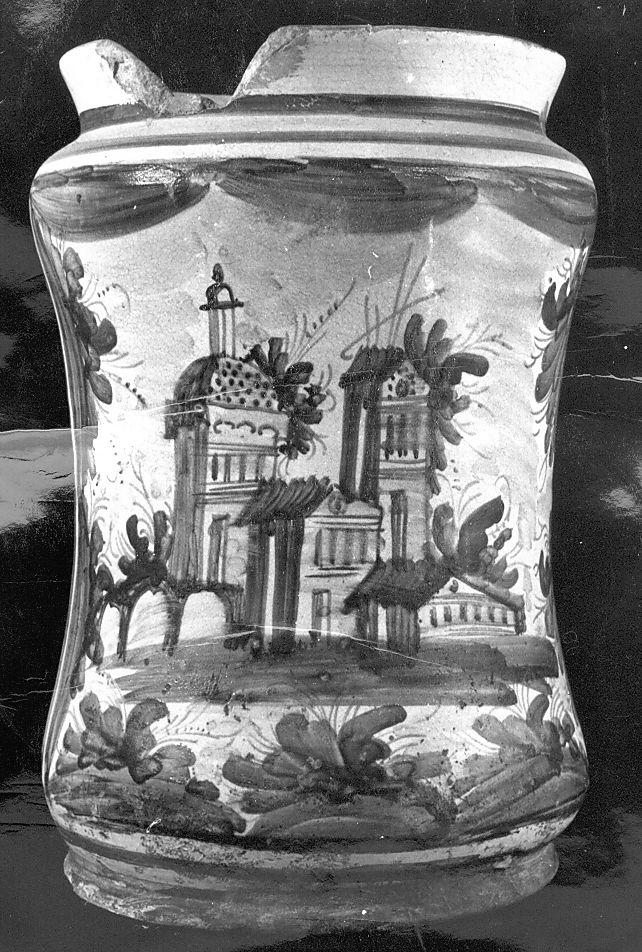 paesaggio con architetture (alberello) - manifattura Italia centrale (sec. XVIII)