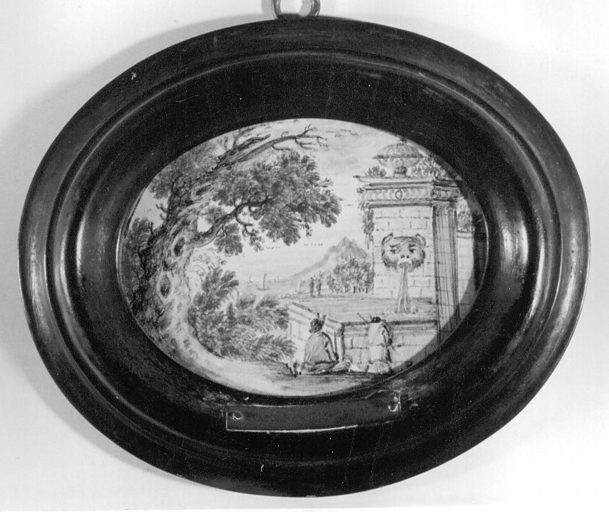 paesaggio (piastrella) di Grue Anastasio (attribuito) (sec. XVIII)